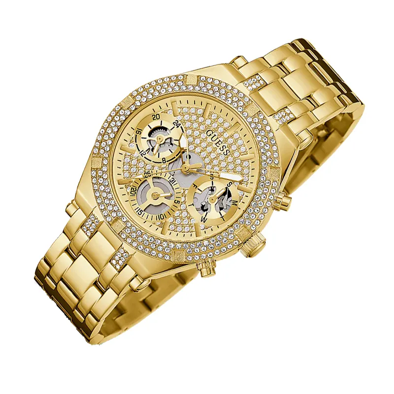 Guess Heiress Multifunction Champagne Dial Ladies Watch- GW0440L2